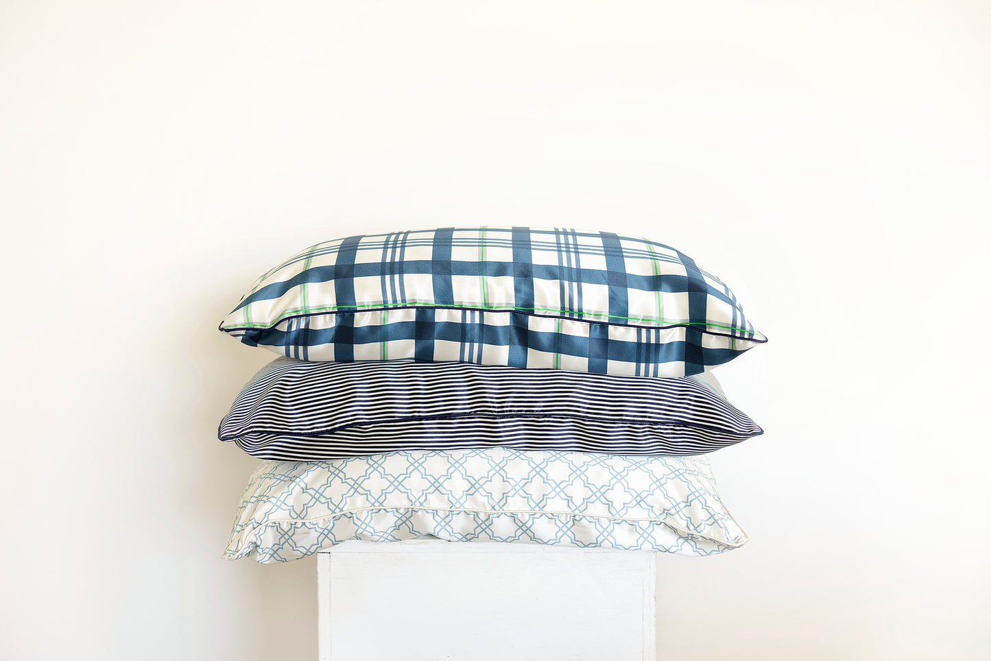 Navy & White Stripe - Luxury Silk Pillowcase