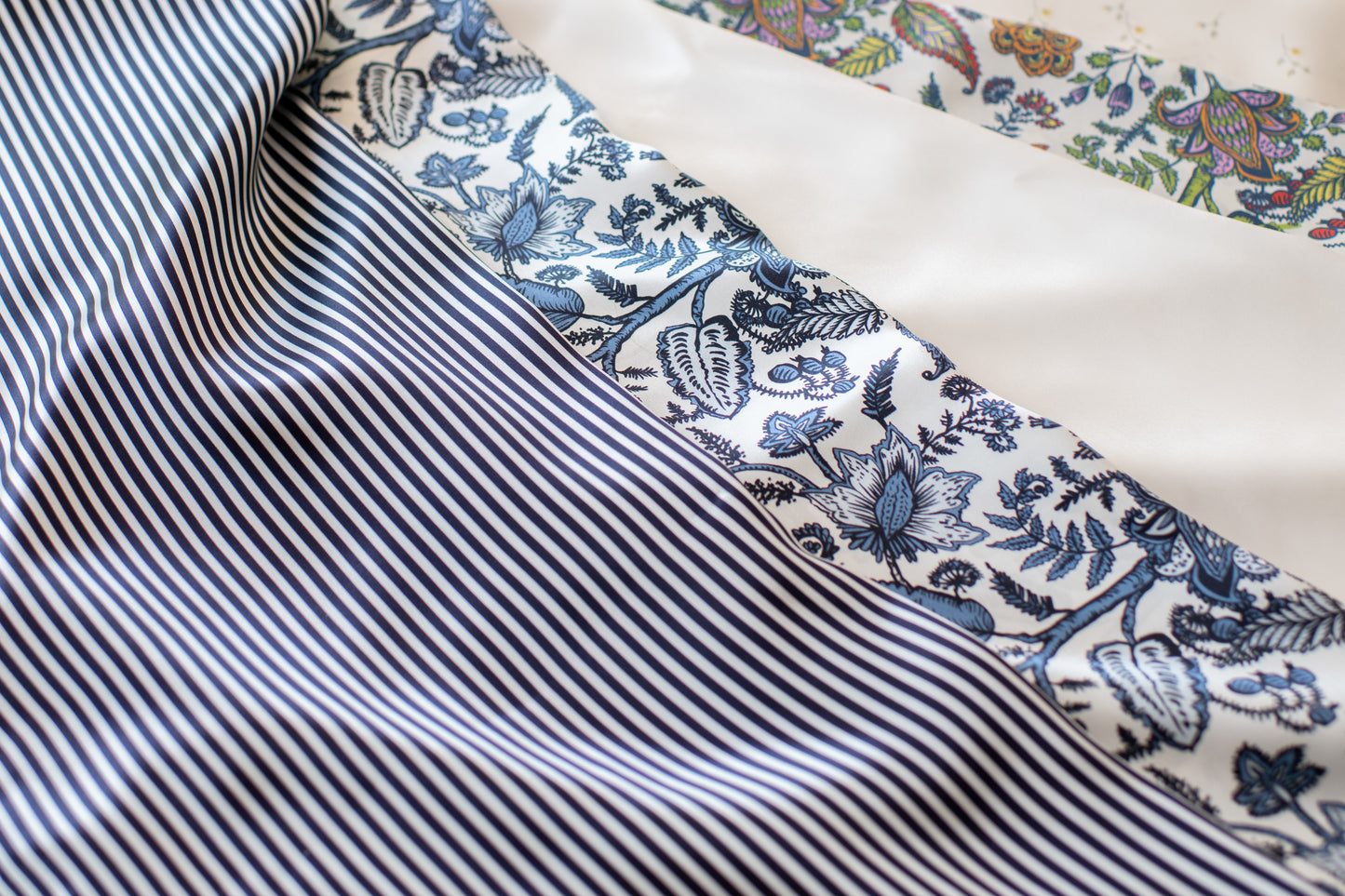 Navy & White Stripe - Luxury Silk Pillowcase