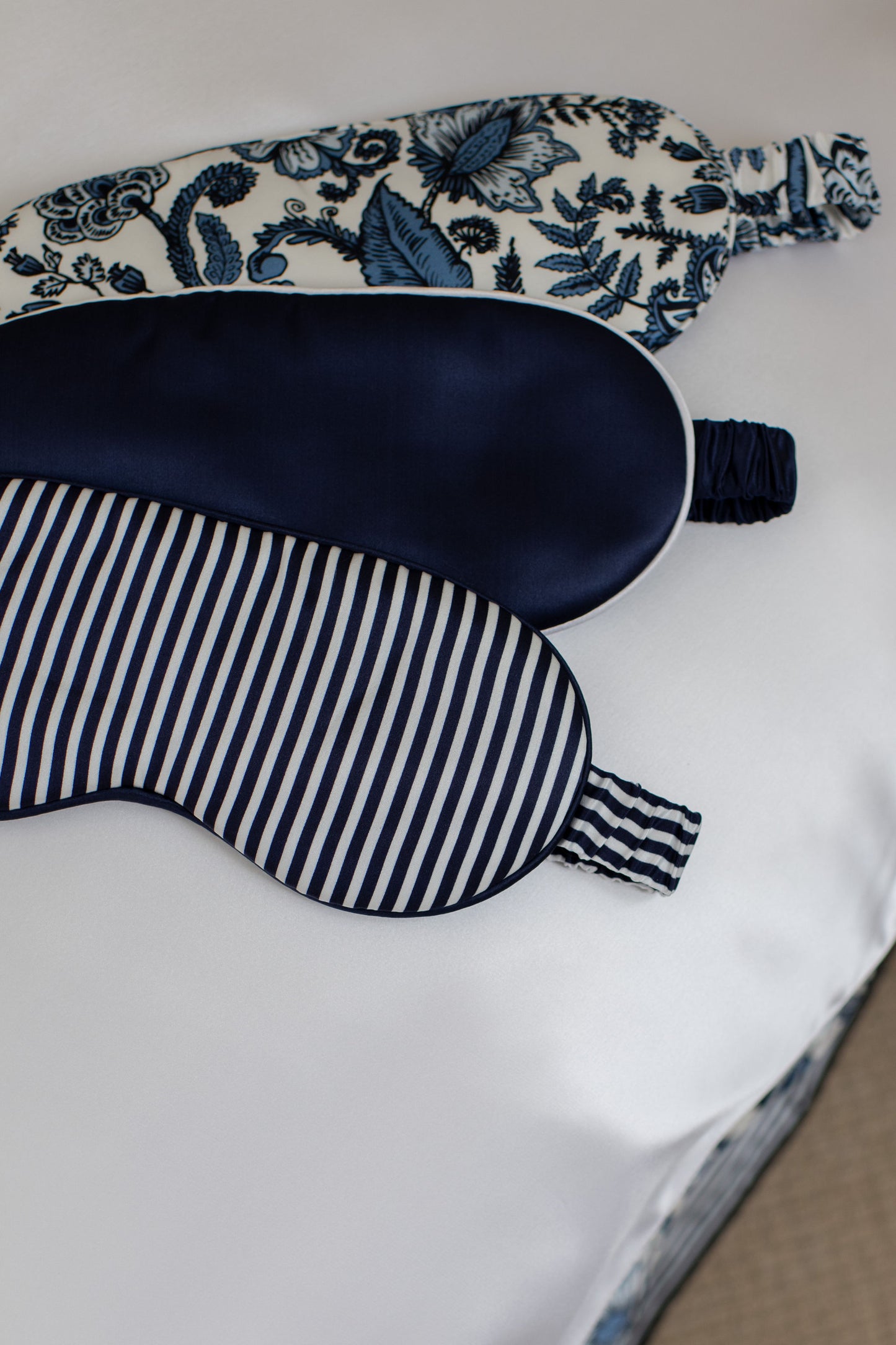 Blue & White Floral - Luxury Silk Sleep Mask