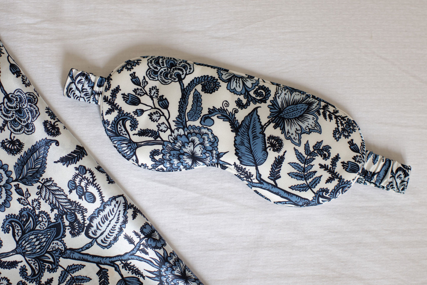 Blue & White Floral - Luxury Silk Sleep Mask