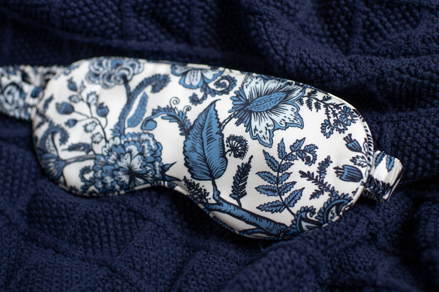 Blue & White Floral - Luxury Silk Sleep Mask