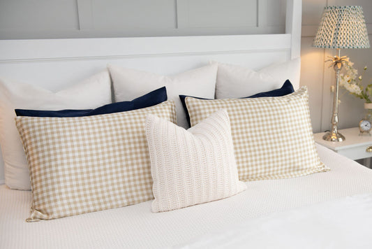 Almond Gingham - Luxury Silk Pillowcase