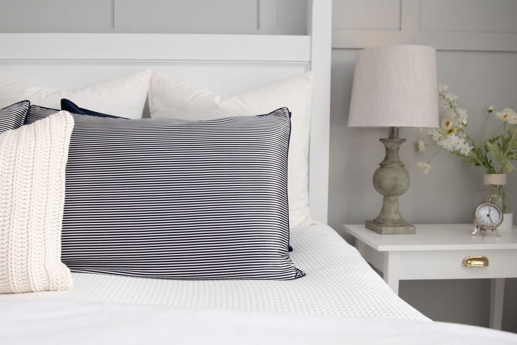 Navy & White Stripe - Luxury Silk Pillowcase