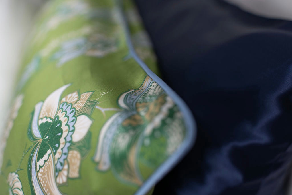 Green Floral - Luxury Silk Pillowcase